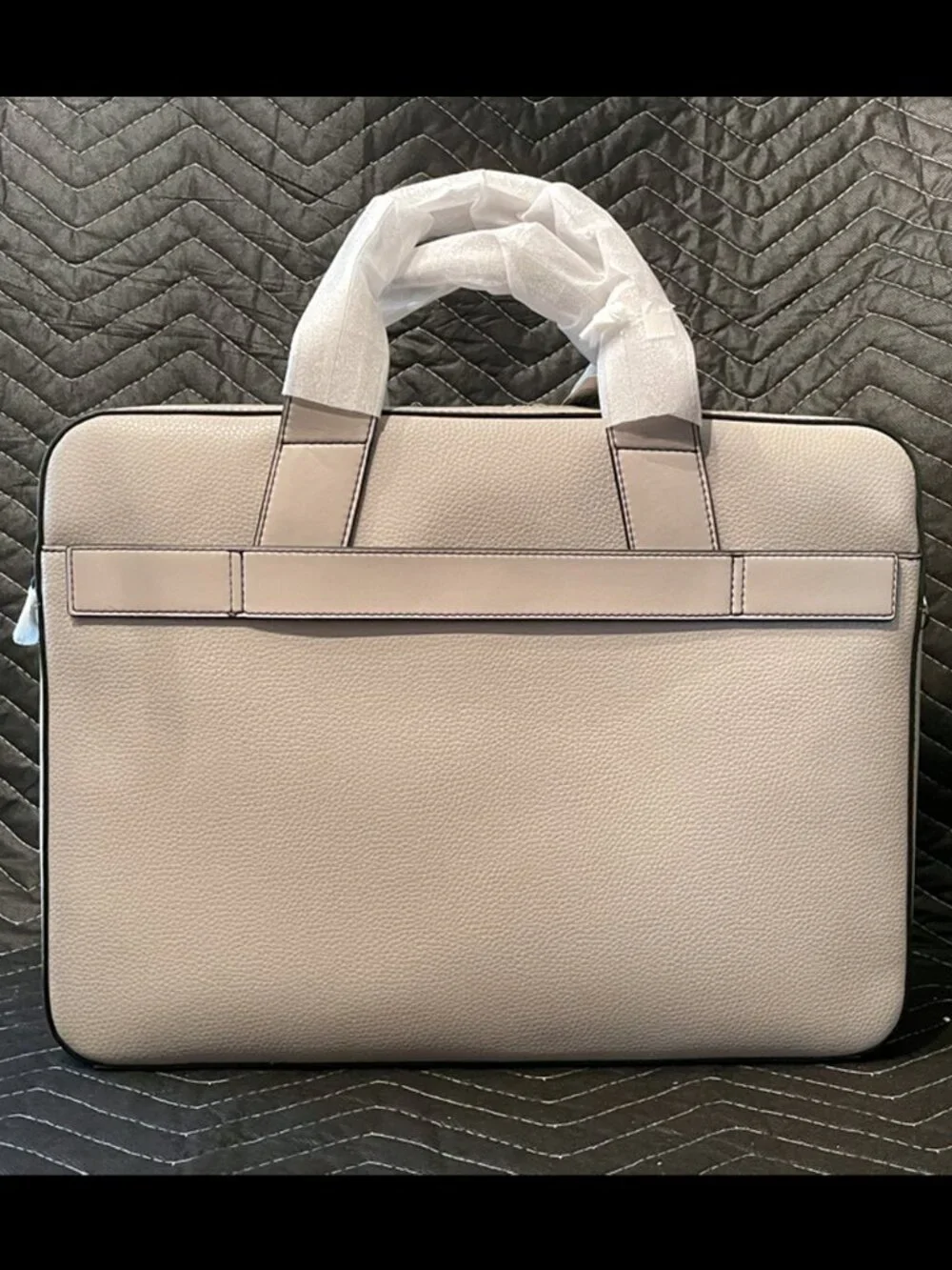 NEW Michael Kors Pacey Medium Pebbled Leather Pocket Briefcase – Pearl Grey